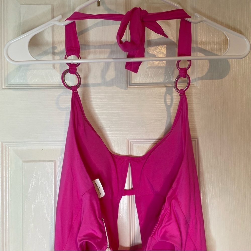 Trina Turk Monaco Halter One Piece Swimsuit Rose Size 10 - Picture 7 of 14